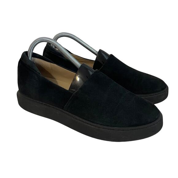 Theory Suede Slip On Sneakers All Black - Women's Size 10 / EUR 40 - Picture 1 of 13